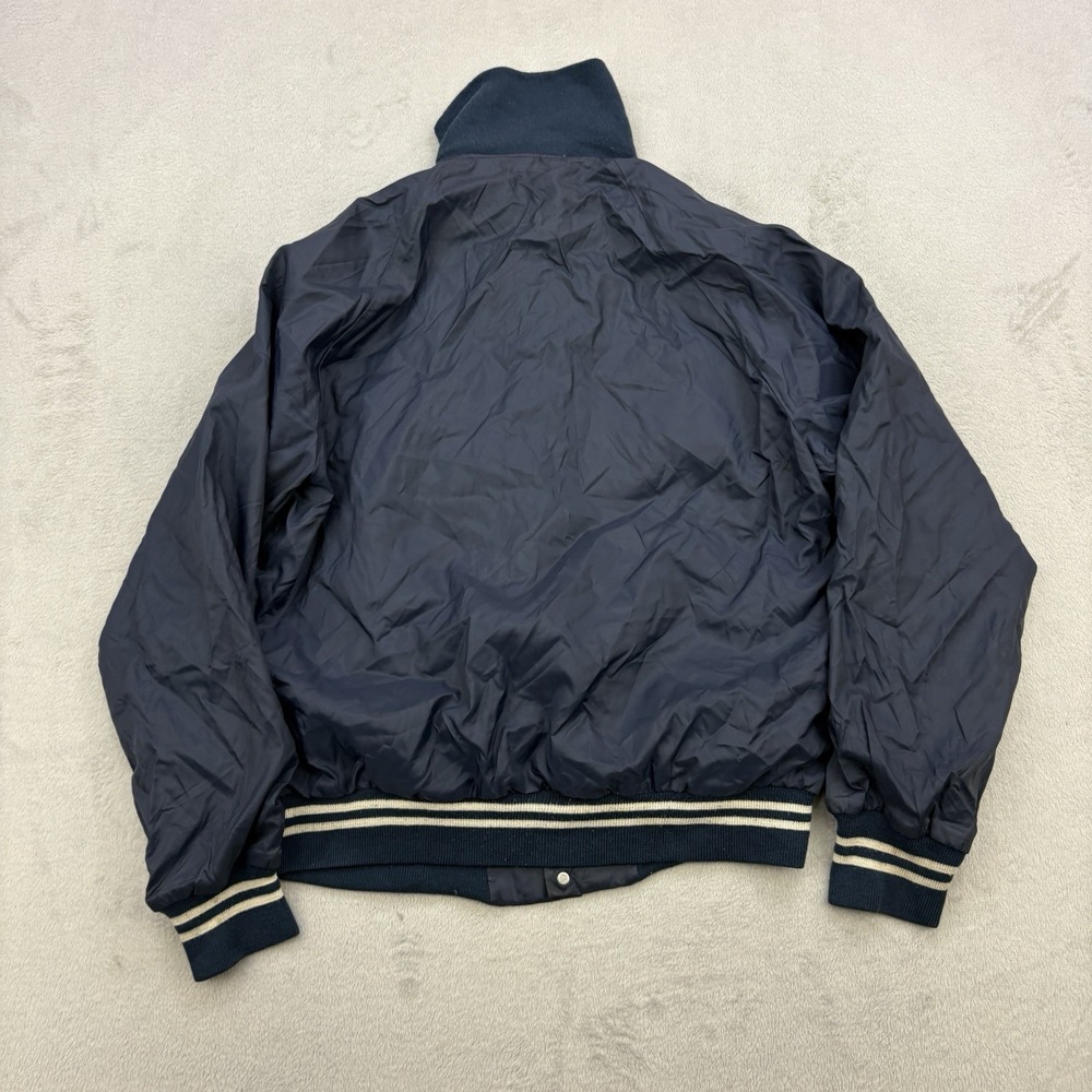 Vintage Champion Varsity Jacket Mens Medium Blue Running Man College Nylon 60s - Picture 6 of 11